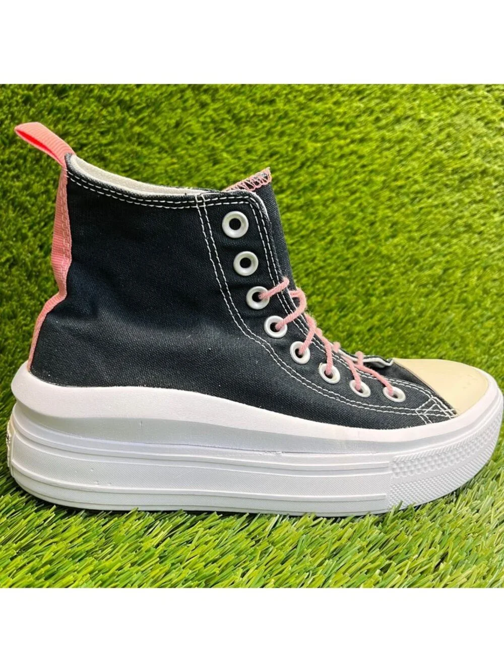 Converse CTAS Move Hi Platform Girls Size 5Y Black Pink Athletic Shoes Sneakers